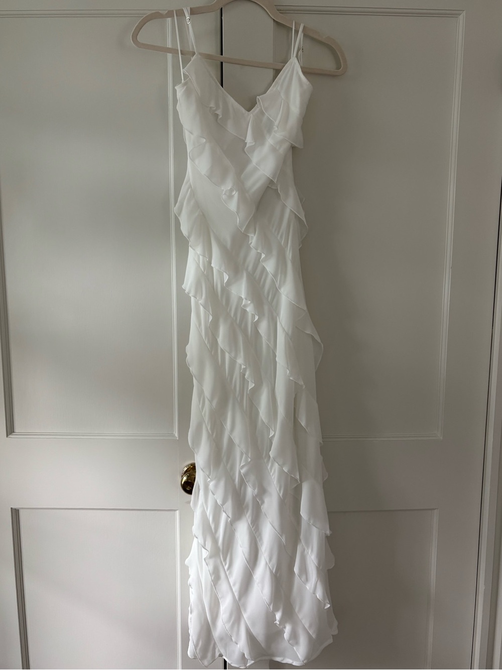 Altar’d state white ruffle maxi dress